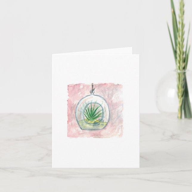 Cartão Hanging Airplant Terrarium Greeting Card - Blank (Frente)