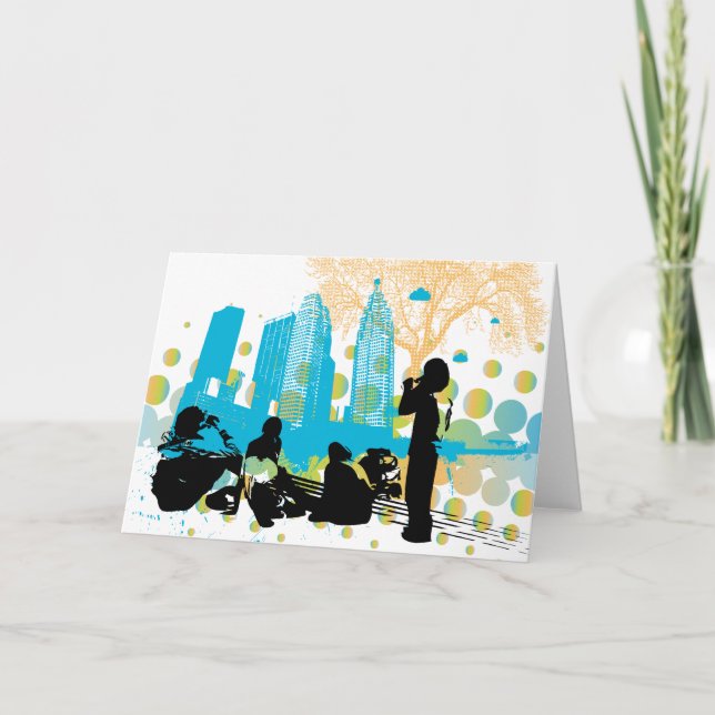 Cartão hanging out with the gang greeting card (Frente)