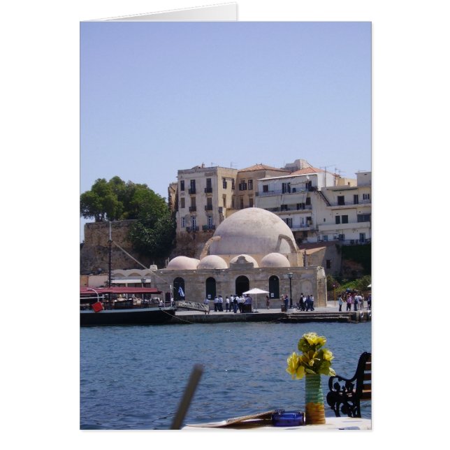 Cartão Hania, Creta, porto interior (Frente)