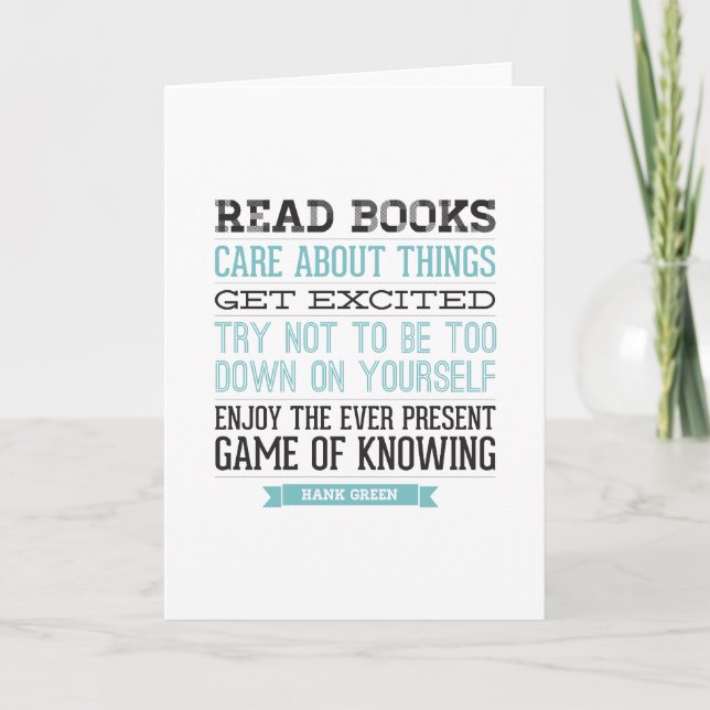 Cartão Hank Green Quote (Frente)