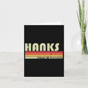 Cartão Hanks Surname Funny Retro Vintage 80s 90s Aniversá