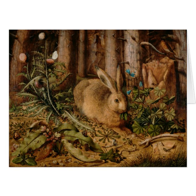 Cartão Hans Hoffmann A Hare In The Forest (Frente horizontal)