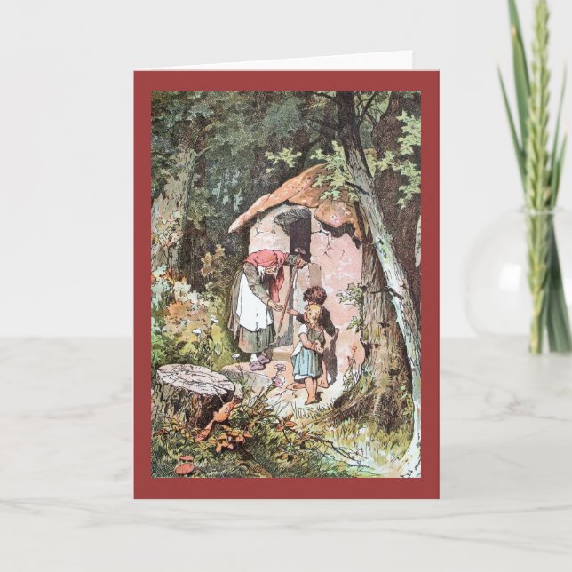 Cartão Hansel and Gretel with the Wicked Witch (Frente)