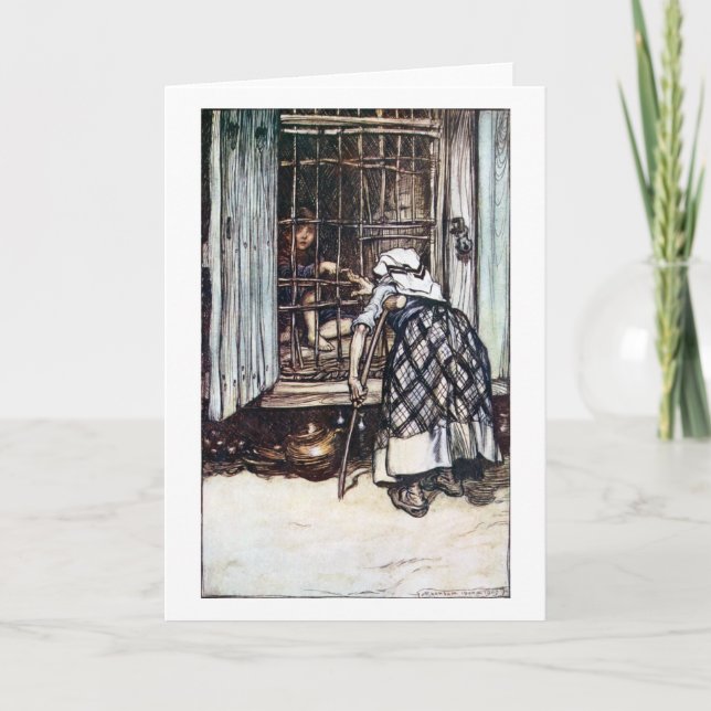 Cartão Hansel Caged by the Witch (Frente)