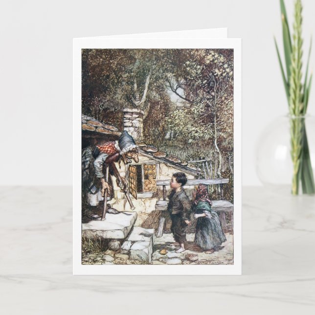 Cartão Hansel & Grethel meet the Witch (Frente)