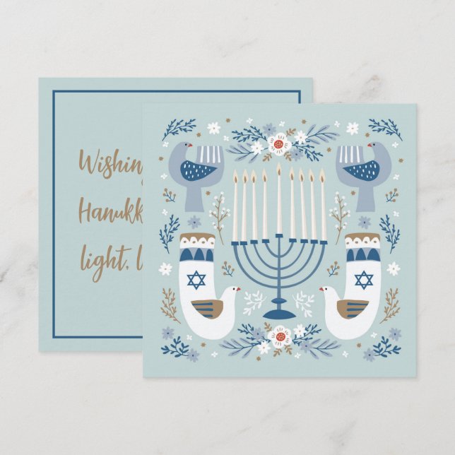 Cartão Hanukkah (Frente/Verso)
