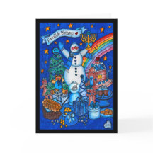 Hanukkah abençoa placa 5x7
