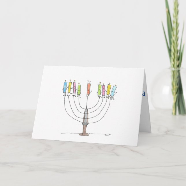 Cartão Hanukkah Candles (Frente)