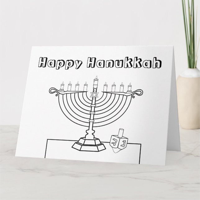 Cartão Hanukkah Color Me Card (Frente)