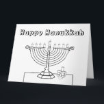 Cartão Hanukkah Color Me Card<br><div class="desc">Children can color in this card to give as a gift to grandparents, moms, dads, teachers, or to whomever they would like to share their great masterpiece. This unique Hanukkah card can also be given to someone as a gift. Just add crayons and you have a fun activity for your...</div>