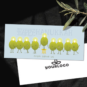 Cartão Hanukkah Menorah Azeitonas Empresa Pale B