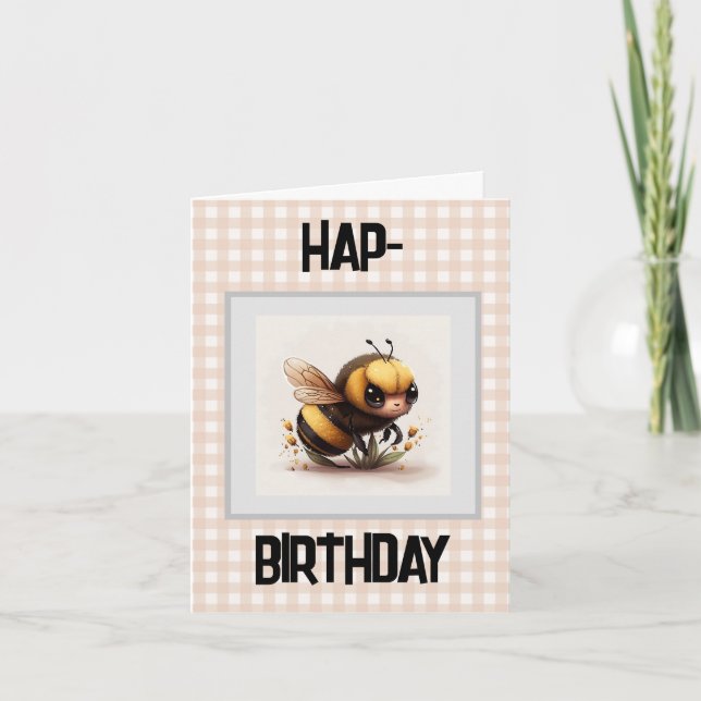 Cartão Hap Bee Birthday (Frente)