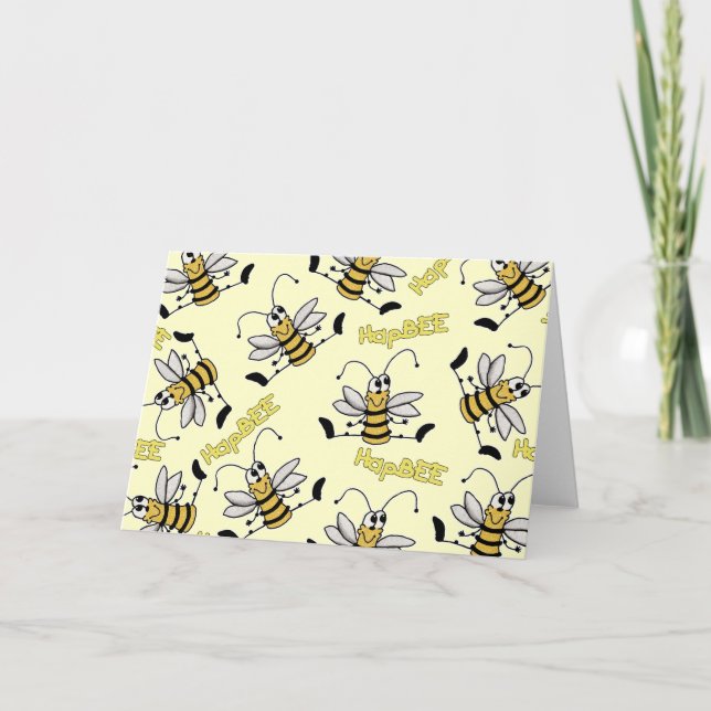 Cartão HapBEE Bee Collage Birthday (Frente)