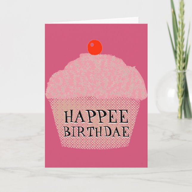 Cartão Happee Birthdae Cake Birthday Card (Frente)