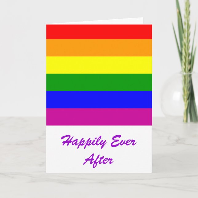 Cartão Happily Ever After/Gay Wedding (Frente)