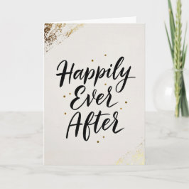 Cartão Happily Ever After Gold Calligraphy Wedding Card