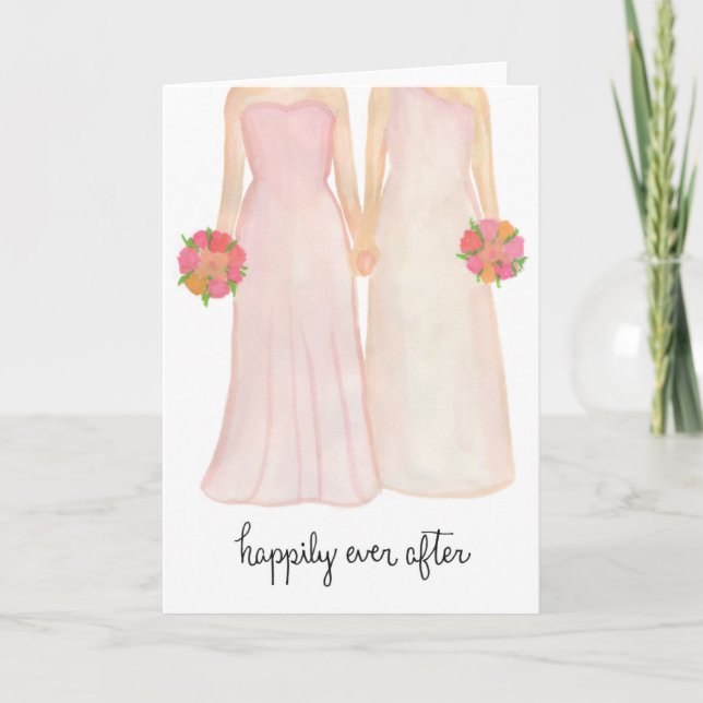 Cartão Happily Ever After Lesbian Couple greeting card (Frente)