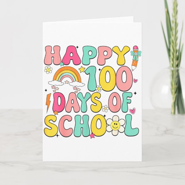 Cartão Happy 100 Days Of School Teacher Appreciation Boys (Frente)