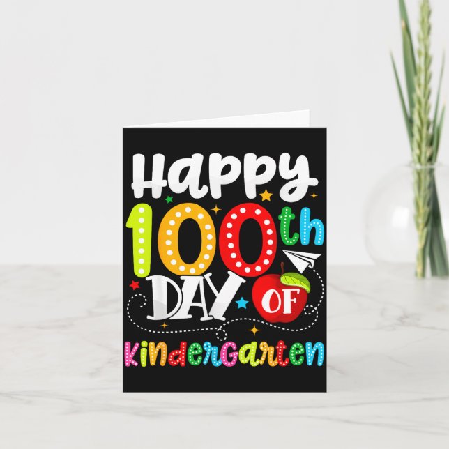 Cartão Happy 100th Day Of Kindergarten Funny Teachers Stu (Frente)