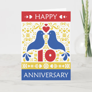 Cartão Happy 10th Anniversary Card