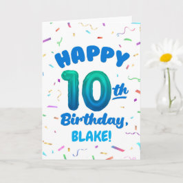 Cartão Happy 10th Birthday Card with Custom Name
