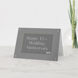 Cartão Happy 11Th. Wedding Anniversary Steel