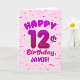 Cartão Happy 12th Birthday Card with Custom Name