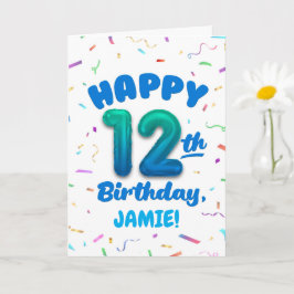 Cartão Happy 12th Birthday Card with Custom Name