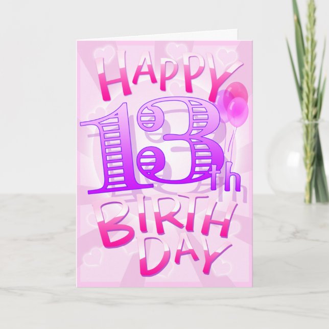 Cartão Happy 13th Birthday (Frente)