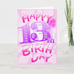 Cartão Happy 13th Birthday