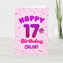 Cartão Happy 17th Birthday Card with Custom Name