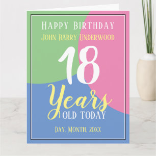 Cartão Happy 18th Birthday