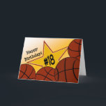 Cartão Happy 18th Birthday, Basketball Star!<br><div class="desc">Wish your favorite basketball star a happy birthday with this fun card that celebrates their love for the game.</div>