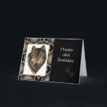 Cartão Happy 18th Birthday with Watercolor Wolf<br><div class="desc">Wolf,  Wolves,  Wild Animal,  Nature,   Watercolor</div>