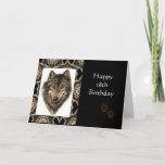 Cartão Happy 18th Birthday with Watercolor Wolf<br><div class="desc">Wolf,  Wolves,  Wild Animal,  Nature,   Watercolor</div>