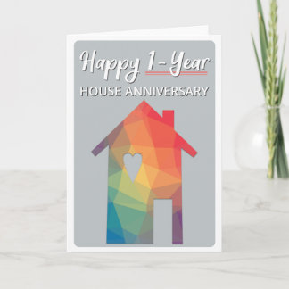 Cartão Happy 1-Year Houseaversary House Anniversary Card