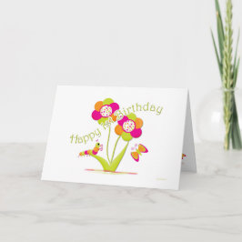 Cartão Happy 1st Birthday Caterpiller - Butterfly