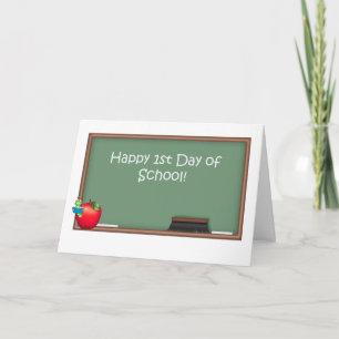 Cartão Happy 1st Day of School, Chalkboard