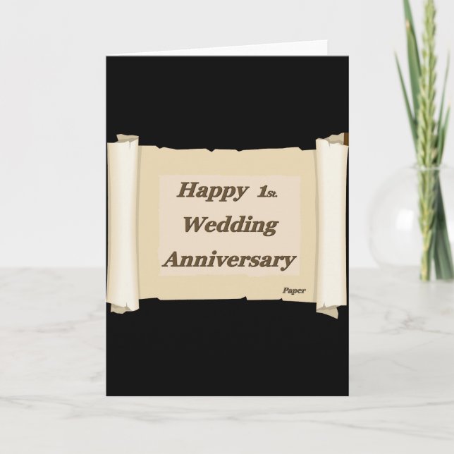 Cartão Happy 1St. Wedding Anniversary Paper (Frente)