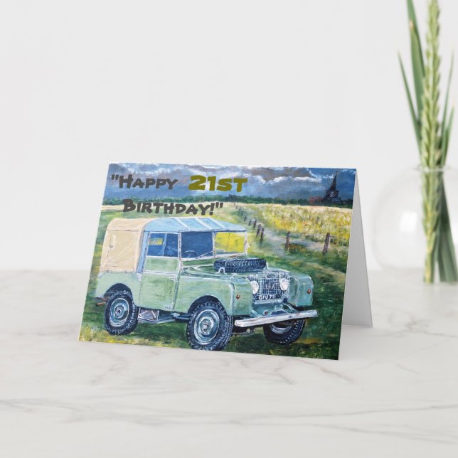 Cartão "Happy 21st Birthday!" (Frente)