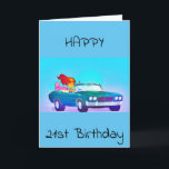 Cartão HAPPY **21st** BIRTHDAY CARD<br><div class="desc">CUTE CARD FOR THE NEW YOUNG "WOMAN" IN YOUR LIFE ... .TURNING 21 IS A FANTASTIC TIME IN HER LIFE. LET HER KNOW YOU ARE SO HAPPY FOR HER.</div>