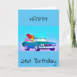 Cartão HAPPY **21st** BIRTHDAY CARD<br><div class="desc">CUTE CARD FOR THE NEW YOUNG "WOMAN" IN YOUR LIFE ... .TURNING 21 IS A FANTASTIC TIME IN HER LIFE. LET HER KNOW YOU ARE SO HAPPY FOR HER.</div>