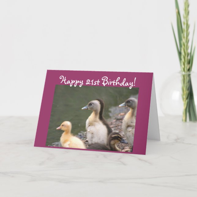 Cartão Happy 21st Birthday Duckling greeting card (Frente)