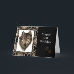 Cartão Happy 21st Birthday with Watercolor Wolf<br><div class="desc">Wolf,  Wolves,  Wild Animal,  Nature,   Watercolor</div>