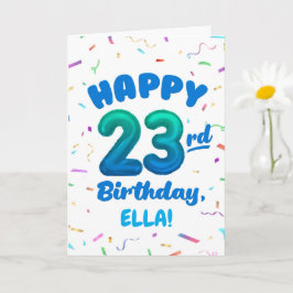 Cartão Happy 23rd Birthday Card with Custom Name