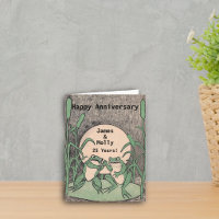 Happy 25th Anniversary Green Frogs Lily Pad Moon