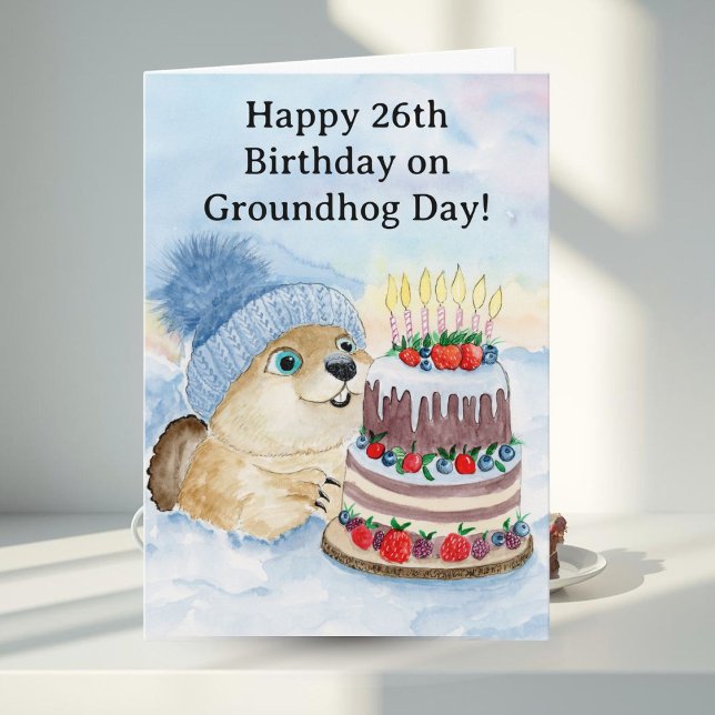 Cartão  Happy 26th Groundhog Day Birthday  (Criador carregado)