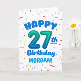Cartão Happy 27th Birthday Card with Custom Name