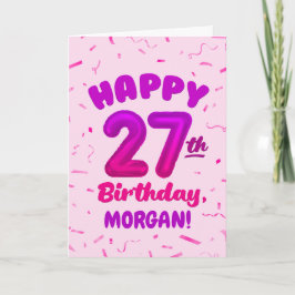 Cartão Happy 27th Birthday Card with Custom Name