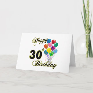 Cartão Happy 30th Birthday Gifts and Birthday Apparel